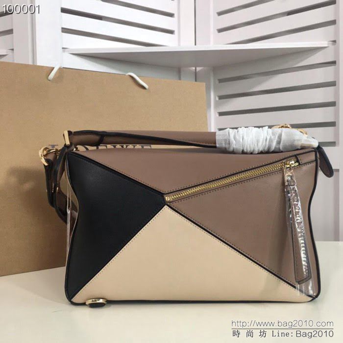 LOEWE羅意威 拼色熱銷款 puzzle bag 可折疊 牛皮手提肩背包 大小號 L0153  jdl1247